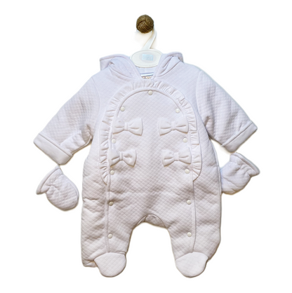 Bows Snowsuit - White