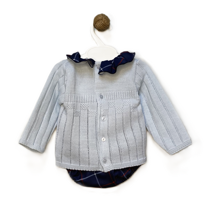 Baby Tartan Outfit With Knit Jumper