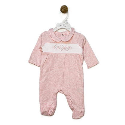 Argyle Sleepsuit - Pink