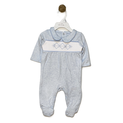 Argyle Sleepsuit - Blue