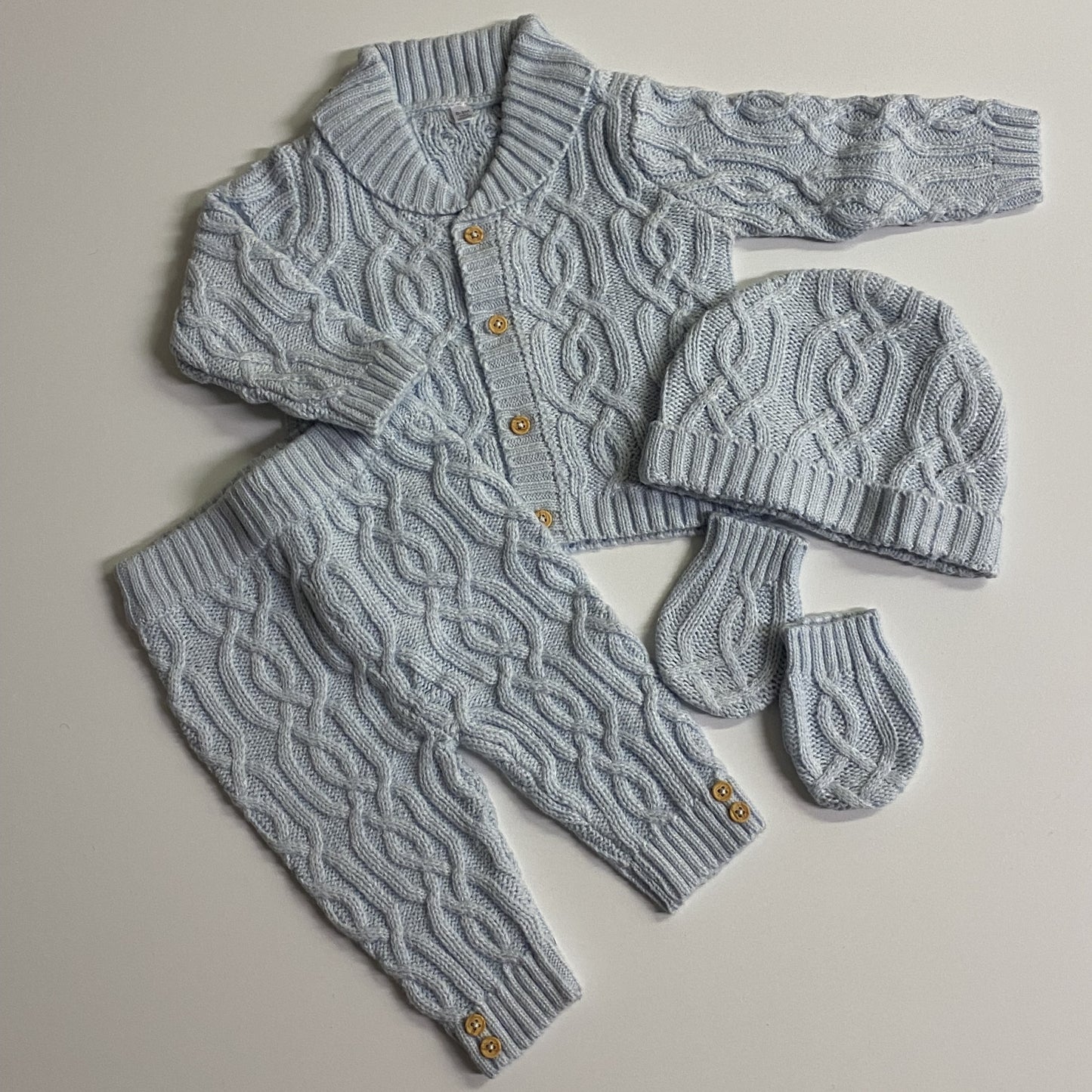 Knitted 4 Piece With Gift Box - Blue