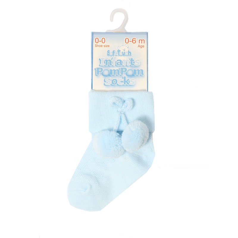 Pom Pom Socks - Blue