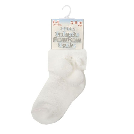 Pom Pom Socks - White