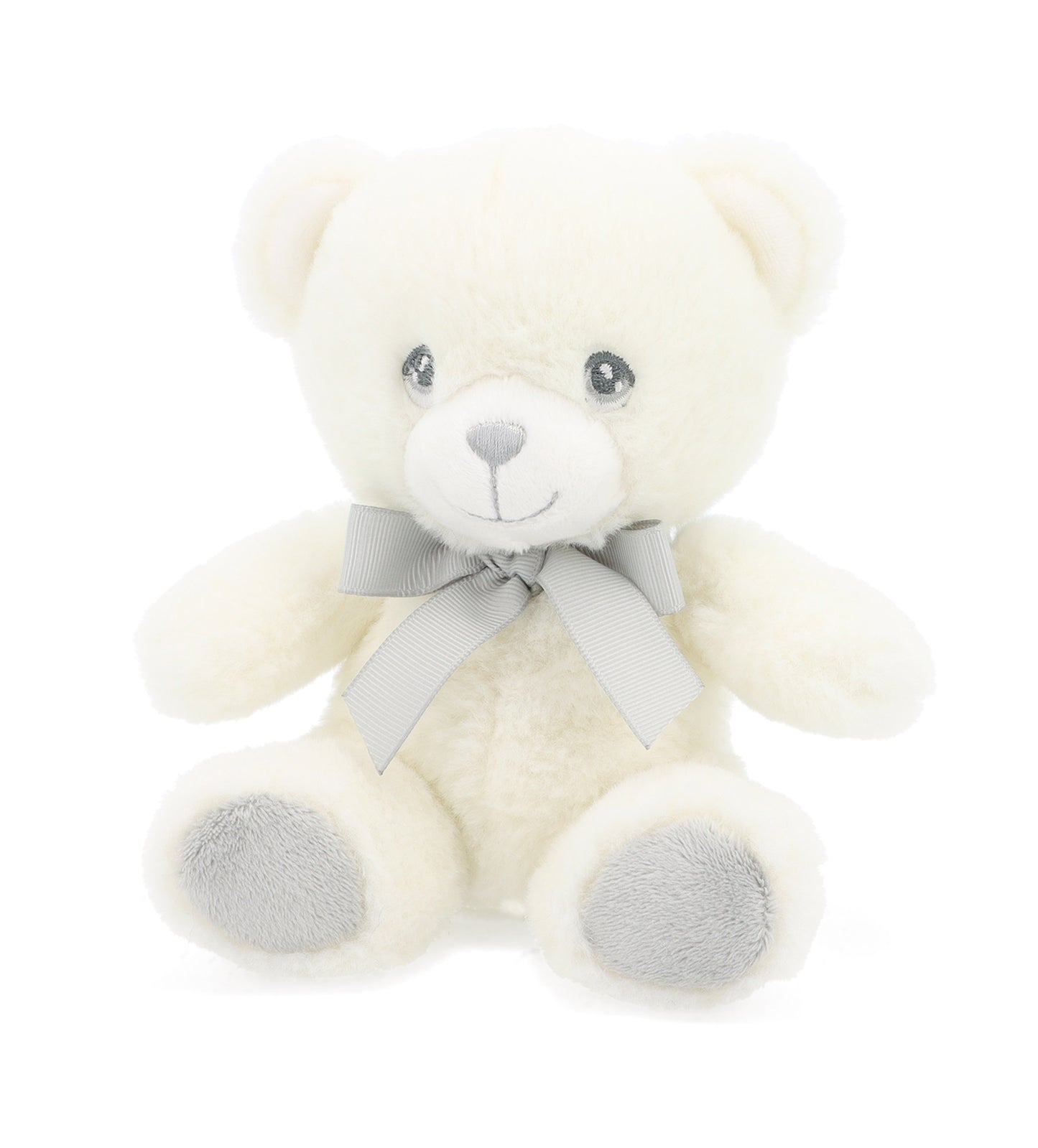 Small White And Grey Bear Soft Toy 18cm