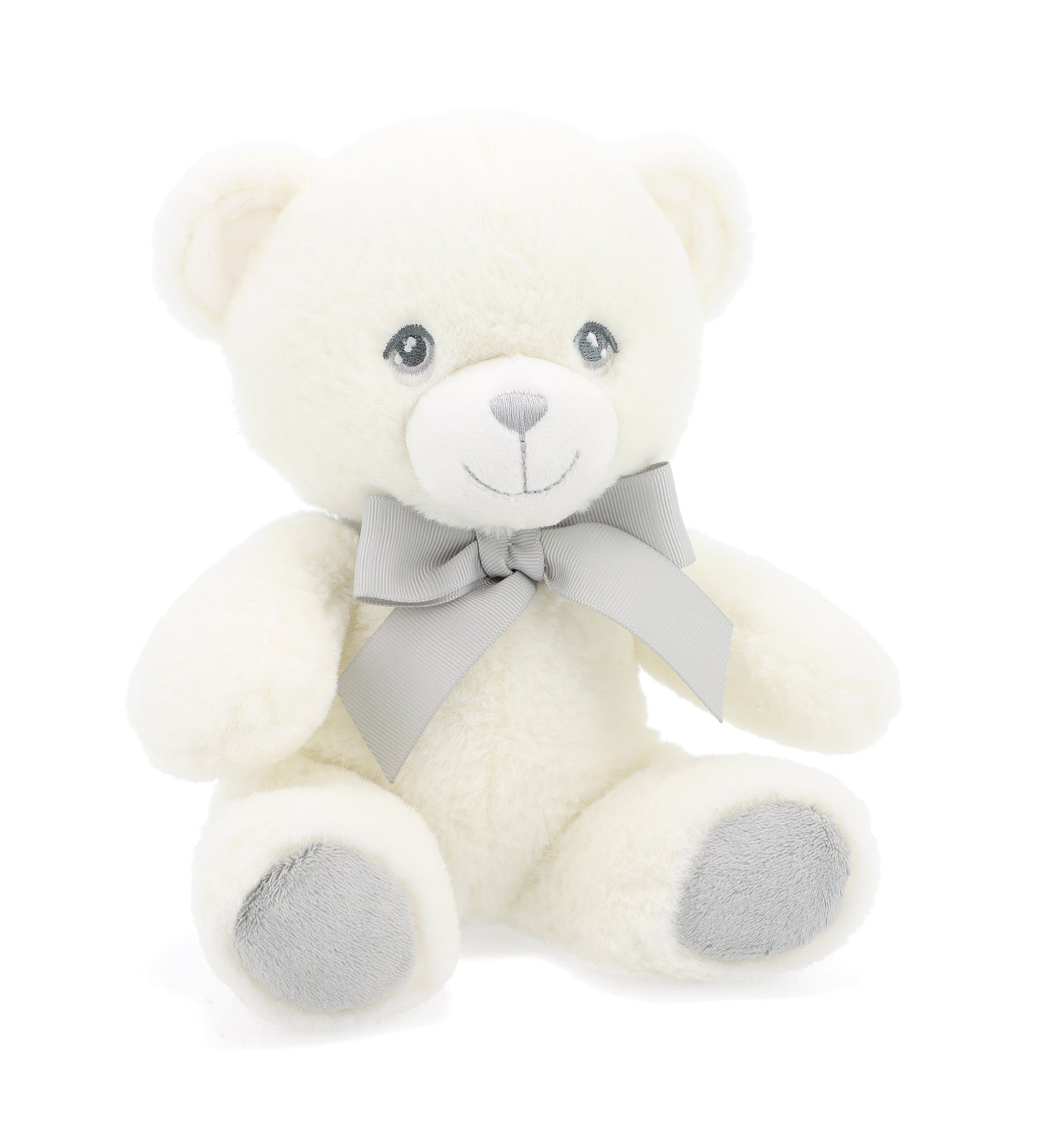 Small White And Grey Bear Soft Toy 18cm