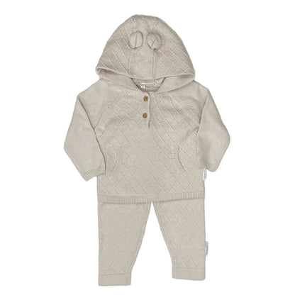 Bear Knitted Hoodie And Trouser Set