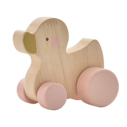 Wooden Push Duck - Pink